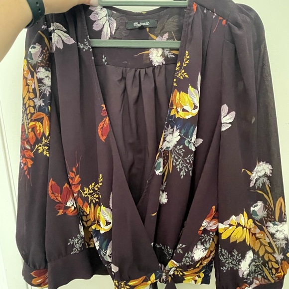 Madewell Wrap Top in Blooming Oasis - Picture 7 of 7